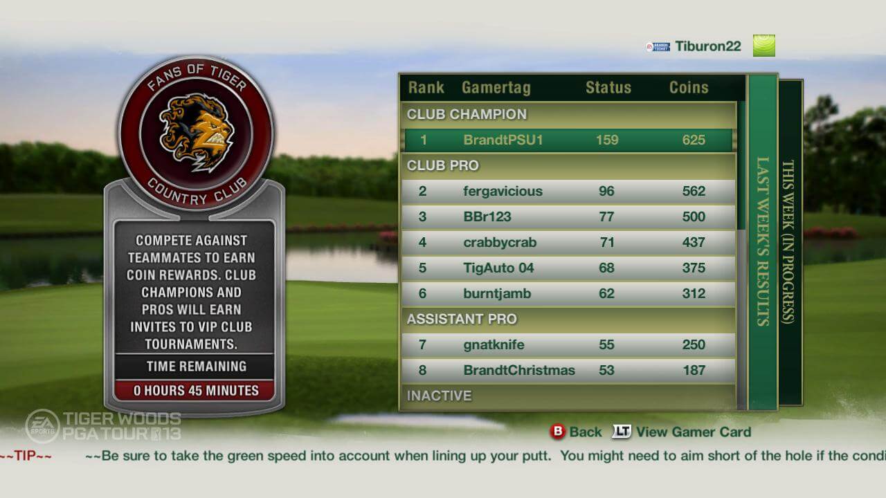 Tiger Woods 13 Country Clubs